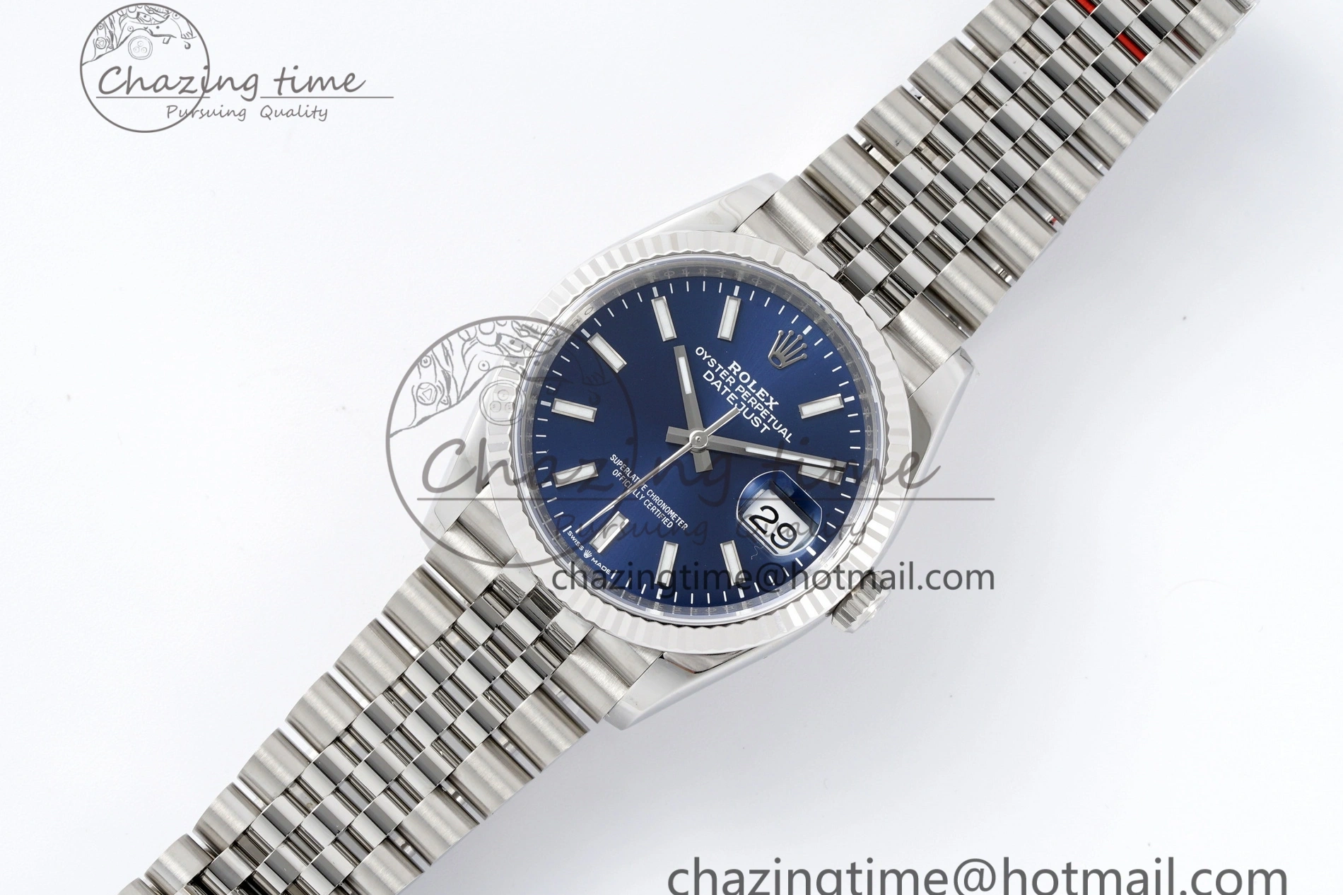 MiroTime 0214 BestValue DateJust 36 SS 116234 VSF 1:1 Best Edition 904L Steel Blue Stick Dial on Jubilee Bracelet VS 2091